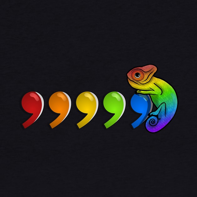 Comma Chameleon - rainbow by Bowl of Surreal